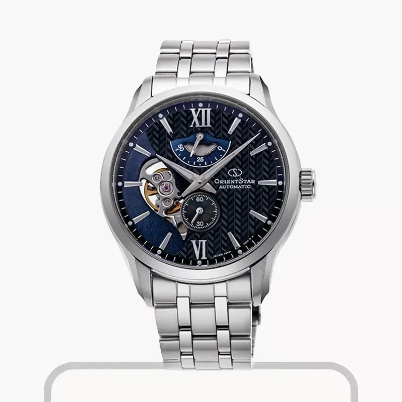 Orient Star Semi-Skeleton Blue Dial Men's Watch- REAV0B03B